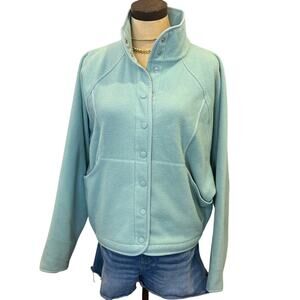 OUTDOOR VOICES Seagreen Fleece Snap Jacket Coat Women size S